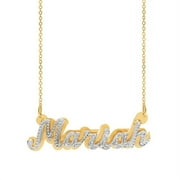 Personalized Script Name Necklace With Beading and Rhodium