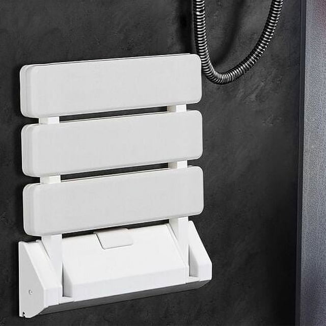 Asiento de ducha plegable montado en la pared Capacidad de carga 130 kg Asiento de ducha plegable Taburete plegable para baño Taburete plegable de pared Blanco