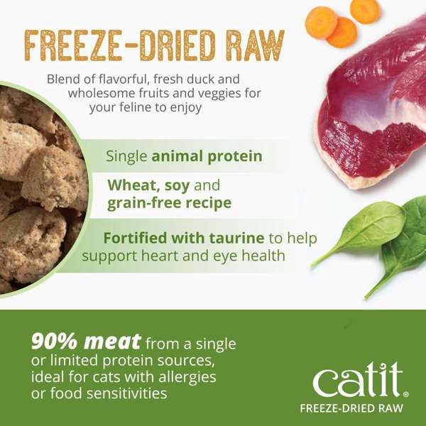 Nourriture Recettes Catit Cru séché à froid, Canard, 100 g