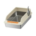 thumbnail image 1 of Caja de arena para gatos Strade Fareast Limited de acero inoxidable a prueba de salpicaduras Caqui 50 cm x 35 cm x 20 cm, 1 of 8