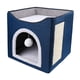 thumbnail image 5 of Cama escondida para gatos Salvador cueva grande en forma de cubo azul, 5 of 9
