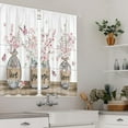 thumbnail image 4 of Spring Pink Kitchen Curtains 27.5Wx39H Inch Rod Pocket Rustic Sakura Floral Farmhouse Cherry Blossom Plant Country Flower Butterfly Printed Living Room Bedroom Window Drapes Fabric 2 Panels, 4 of 4