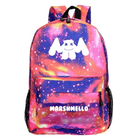 Peroptimist Marshmallow Print Backpack Waterproof Luminous Backpack School Bags with Zipper and Cushion Shoulder Strap Casual Daypacks, Abrasion-resistant, Light-resistant, Large