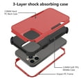 thumbnail image 3 of Mantto for iPhone 13 Pro Max Case, Heavy Duty Shockproof Drop Protective Hybrid 3 Layer Full Body Rugged Military Grade Protection Hard PC Phone Cover For iPhone 13 Pro Max, Red/Black, 3 of 5