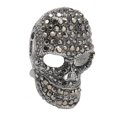 thumbnail image 5 of Vintage Skull Brooch Rhinestone Sparkly Nickle Free Skull Head Pin Brooch Accessory Black, 5 of 5