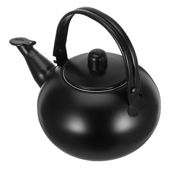 Stainless Steel Tea Kettle with Integrated Strainer for Kitchen Use Black 1L