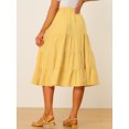 thumbnail image 4 of Falda Larga A Media Pierna Con Bolsillos Escalonados Y Una Línea Para Mujer Amarillo XL, 4 of 5
