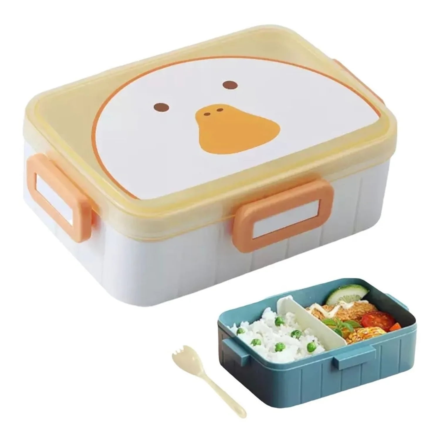 School Girl Kawaii Lunch Box Microwavable Food Storage Container 2 Layer  Divide Portable Picnic Cute Bento Box With Spoon Fork