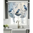 thumbnail image 5 of Teal Forest Birds Tie Up Curtains for Window, Thermal Insulated Balloon Shade Adjustable Rod Pocket Curtains Valance Panels for Kitchen Bathroom Cafe 42 x 45 Modern Oil Painting Farmhouse, 5 of 6