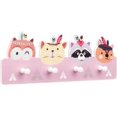 thumbnail image 1 of Kids Coat Hooks Rack Wooden Hanger Rail with Pegs Wall Mounted Children&#s Coat Rack with Hooks Cute Animals Design, 1 of 6