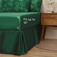 thumbnail image 4 of MR&HM Satin Comforter Set 7 Pieces Full Size - Luxurious Pinch Pleat Bed in a Bag with Satin Comforter, Satin Sheets, Satin Pillowcases & Shams, Silky Soft Bed Set for All Seasons (Dark Green), 4 of 7