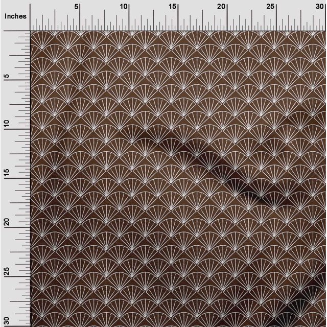 oneOone Cotton Cambric Fabric Shell Geometric Sashiko Printed Fabric 1 Yard 56 Inch Wide