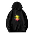thumbnail image 1 of Men's Long Sleeve Hoodie Pullover with Front Pocket Colorful Puzzle Heart Design Relaxed Fit Drawstrings Casual Sweatshirt, 1 of 7