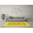 thumbnail image 3 of Ahgly Company Indoor Round Oriental Yellow Traditional Area Rugs, 4' Round, 3 of 4