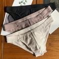 thumbnail image 2 of Men Briefs Low-rise Elastic Waist Breathable Underwear Smooth Wiring Wrinkled Panties Daily Wear, 2 of 8
