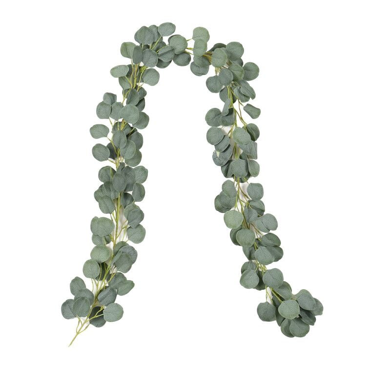 Eucalyptus Garland Greenery 6.5 Feet Artificial Leaves Handmade for Wedding Backdrop Table