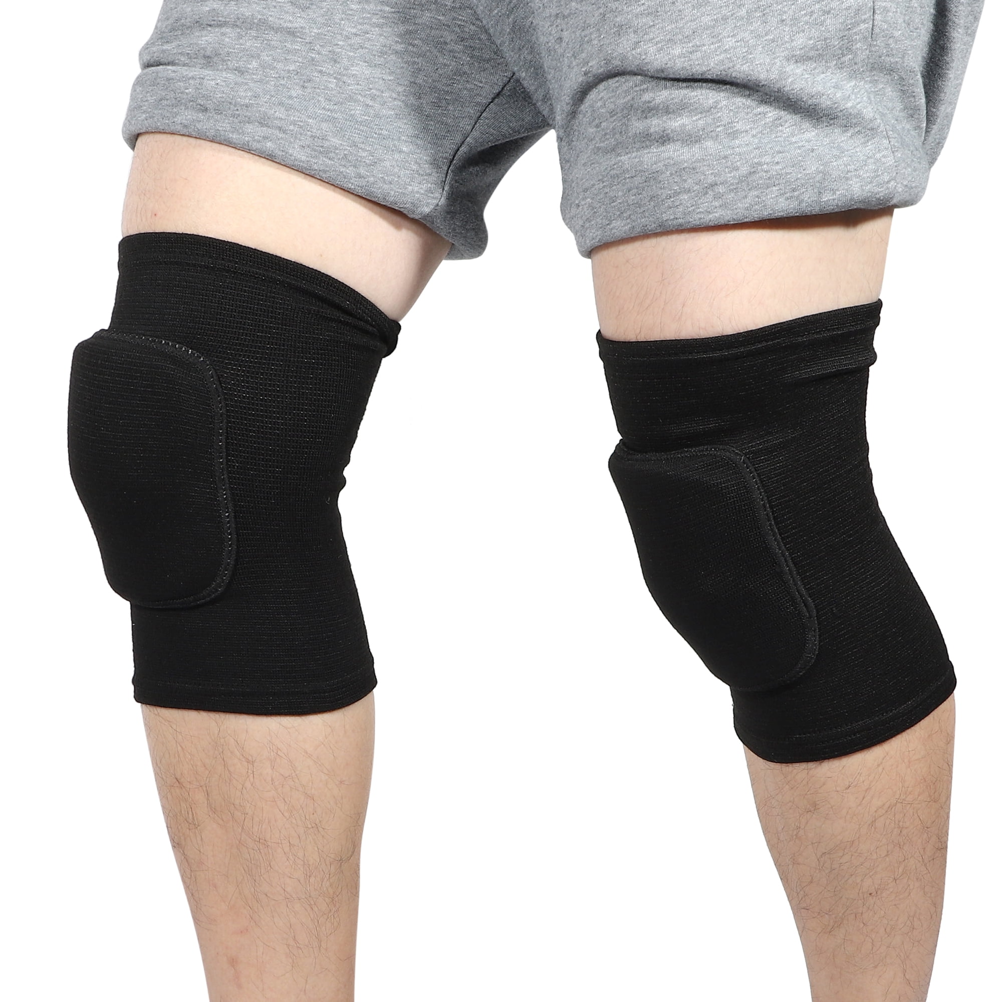 Unique Bargains 1 Pair Knee Brace Protection Sponge Knee Pads Knee Support Black Size L