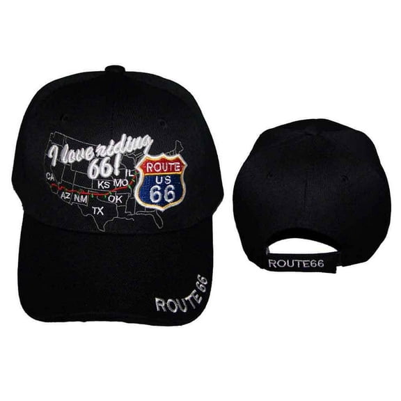 Route 66 Embroidered Baseball Caps I love Riding 66 - Gifts (7508CW   Z)