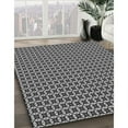 thumbnail image 2 of Ahgly Company Indoor Round Patterned Dark Gray Black Area Rugs, 4' Round, 2 of 6