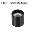 thumbnail image 3 of 5 piezas de botón de potenciómetro con eje estriado de aluminio negro, superficie lisa, botón rotativo 13mmx13mm para control de volumen, 3 of 3