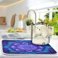 thumbnail image 5 of Dish Drying Mat for Kitchen Counter | Reversible, Super Absorbent & Hanging | 16x18 / 18x24 Inch (S/M)，A Purple and Blue Patterned, 5 of 8