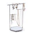 thumbnail image 1 of Mango Steam Tabletop Hexagon Jewelry Tower / Display Stand for Bracelets & Necklaces - Silver, 1 of 9