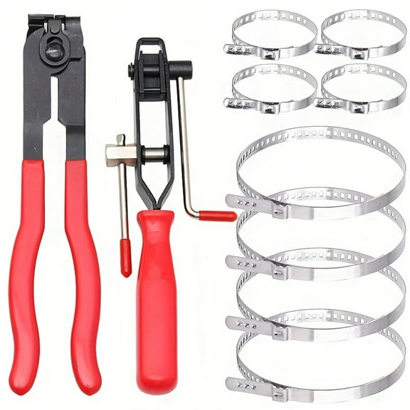 Heavy Duty CV Boot Clamp Tool Kit with Pliers Banding Tool and Stainless Steel Clamps for Automotive Repairs and Maintenance