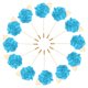 thumbnail image 1 of Uxcell 12-Pack Alfileres de Flor para Hombres, Boutonnieres de Rosa con Hoja Dorada para Boda/Baile/Festa, Alfileres de Corsage para Sombrero [Azul], 1 of 1