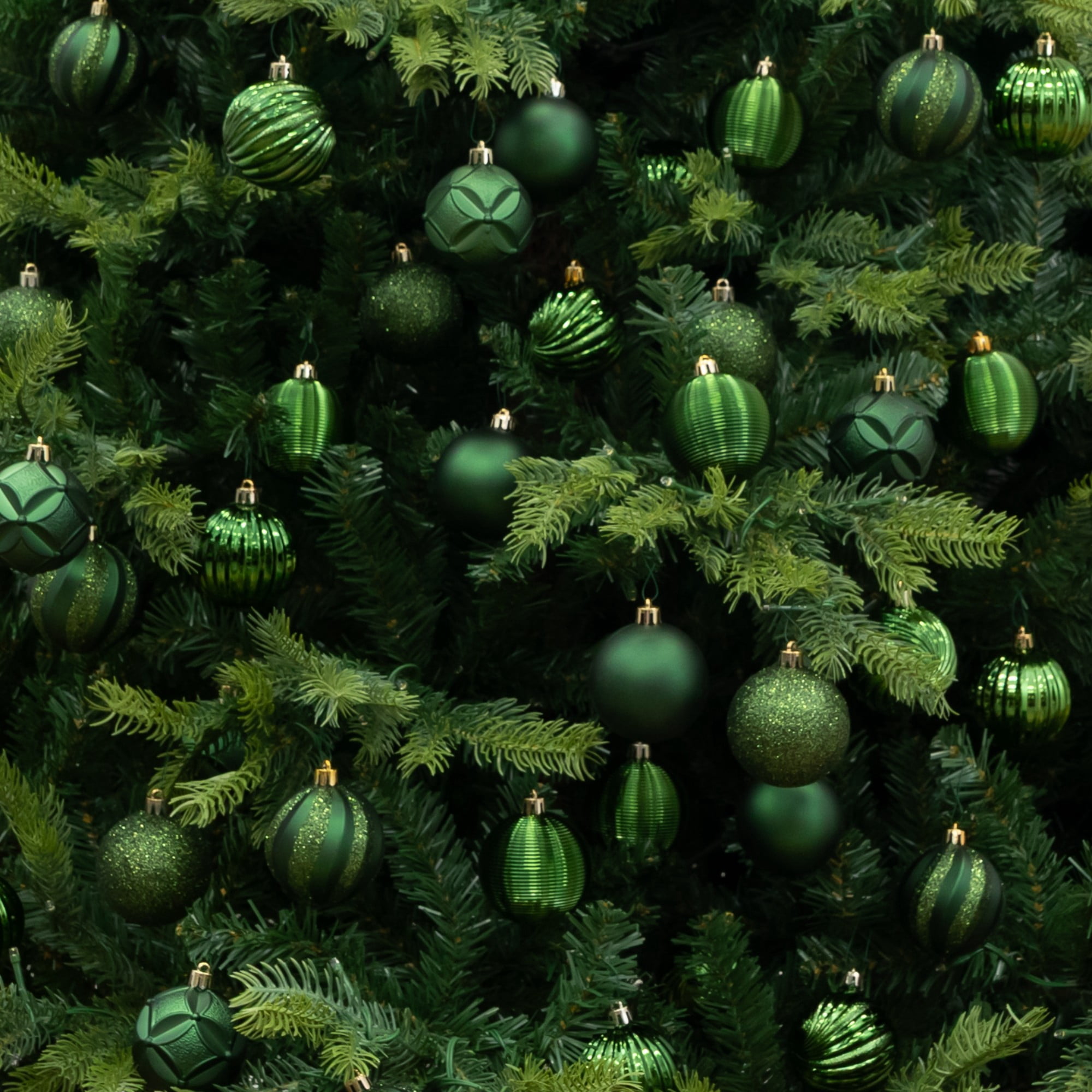 48-pc Green Ball Shatterproof Christmas Ornaments