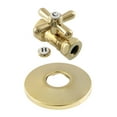 thumbnail image 3 of Kingston Brass CC44151XK 1/2" FIP x 1/2" or 7/16" Slip Joint Quarter-Turn Straight Stop Valve with Flange, Polished Chrome, 3 of 6