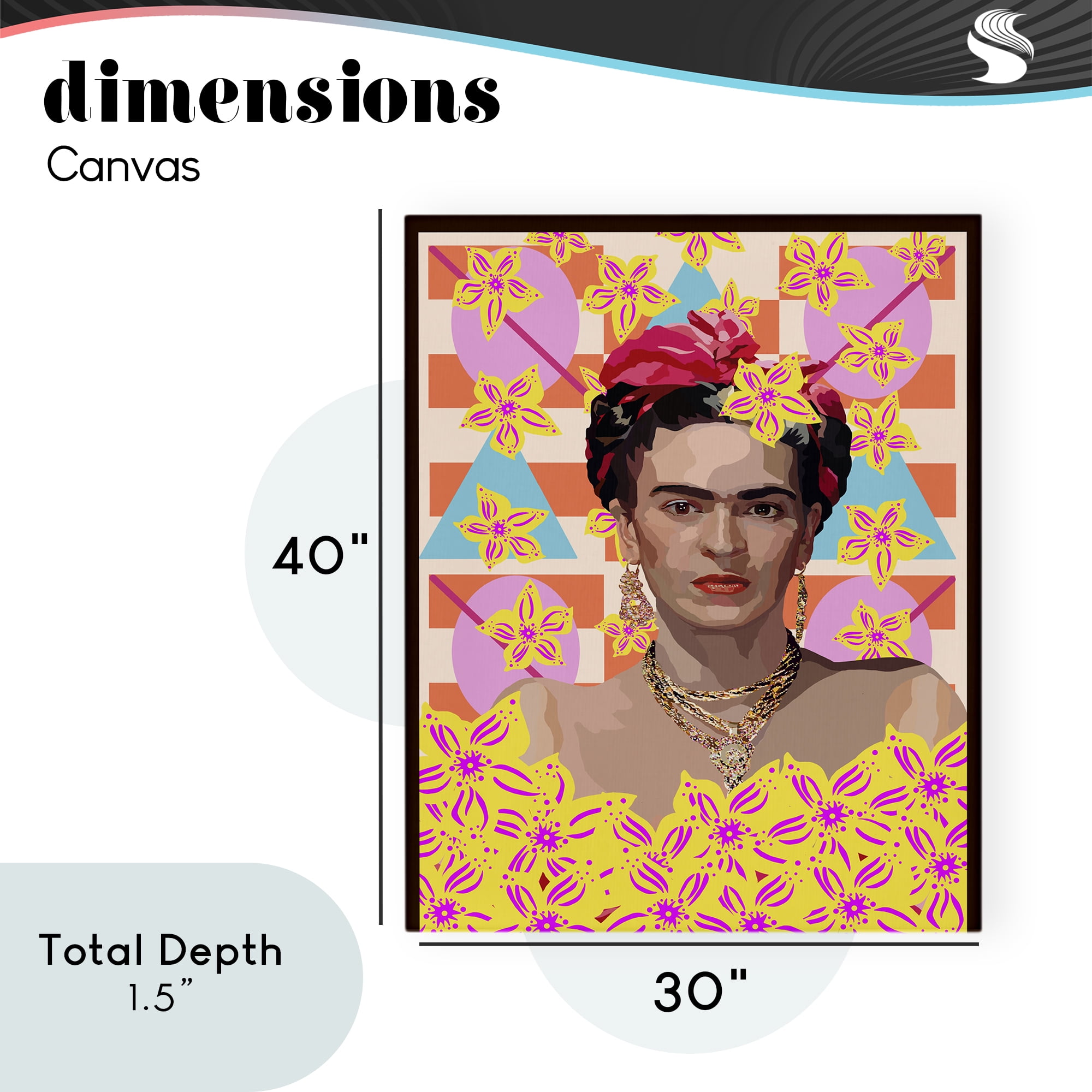 Frida's Floral Journey Canvas Wall Art, design by Lynnda Rakos