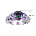 thumbnail image 4 of K-KED 925 Silver Women Amethyst Delicate Jewelry Ring Cubic Zirconia Wedding Party Rings Gifts-style 4-6, 4 of 9