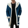 thumbnail image 2 of LEEy-world Light Winter Jackets for Men Men's Hooded Jacket, Quilted Coat, Sherpa Lined Blue,XXL, 2 of 4