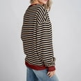 thumbnail image 3 of tklpehg Women Striped Oversized Sweatshirt Loose Long Sleeve Tops Lightweight Vintage Sweatshirt Crewneck Going Out Tops Casual Pullover (Black,S), 3 of 6