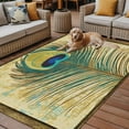 thumbnail image 2 of Fsddascl Retro Peacock Feathers Outdoor Rug for Patio/Deck/Porch, Non-Slip Large Area Rug 5 x 8 Ft, Vintage Abstract Art Indoor Outdoor Rugs Washable Area Rugs, Reversible Camping Rug Carpet Runner, 2 of 5