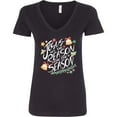 thumbnail image 3 of Inktastic Jesus is the Reason for the Season Christmas Bells and Stars Women's V-Neck T-Shirt, 3 of 5
