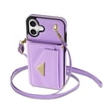 thumbnail image 5 of Decase for iPhone 16 Plus 6.7" - Organ Leather Case Wallet Case Card Slot Shockproof Kickstand Metal Closure Cash Pocket Flip Leather Case for iPhone 16 Plus 6.7",Purple, 5 of 6