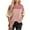 Pink, variant on Besolor Women's Summer Short Sleeve Shirts Color Block Crew Neck Top Side Split Casual Loose Going out Blouse