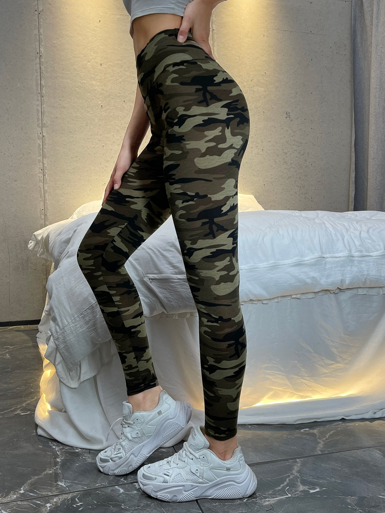 Women's High Waist Camo Leggings M(6 