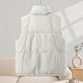 thumbnail image 5 of QSXADF Women's Winter Warm Puffer Vests Stand Collar Quilted Waterproof Zipper Pockets Sleeveless Solid Ladies Outdoor Jacket, 5 of 5
