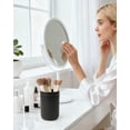 thumbnail image 3 of BosilunLife Toothbrush Holders, 14oz Eco Ceramic Bathroom Tooth Brush Holders, Matte Black Toothbrush Holder, Mouthwash Cups for Bathroom Countertop (Striped), 3 of 6