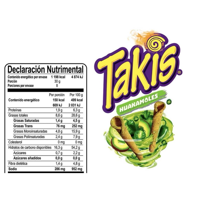 Takis Huakamoles 65g Box w/4 Bags - Walmart.com