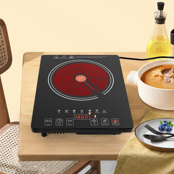 1 PCS 36*28*6.4cm/14.2*11.02*2.5in Electric Ceramic Hob, 1800W Electric Cooktop, Countertop Burner