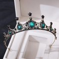 thumbnail image 2 of Tiara de Corona Verde TANGJMXG con Halo de Diamantes de Imitación, 2 of 3