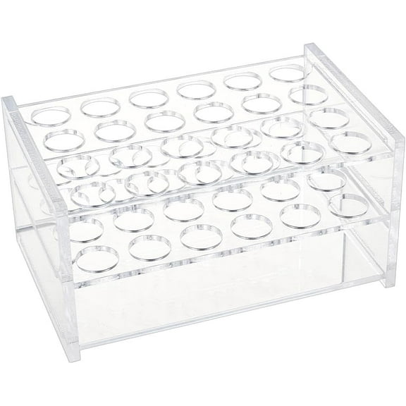 24 Holes Acrylic Test Tube Rack 10/15ML Test Tube Display Stands 0.7 Inch Hole Labortory Display Racks Colorimetric Stand Tubes Rack for Centrifuge Tubes Chemistry - 5.8x3.7x3 Inch