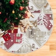 thumbnail image 5 of FMSHPON Snowy Christmas Houses Xmas Christmas Tree Skirt Stand Mat for Holiday Party Decoration Indoor Outdoor 48 inches, 5 of 6