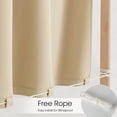 thumbnail image 4 of NICETOWN 2 Panels Rod-Free Outdoor Curtain for Patio Waterproof, Sticky Top & Backtab Bottom with Free Rope Windproof Privacy for Gazebo/Porch, Biscotti Beige, W52 x L84, 4 of 11