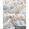 thumbnail image 6 of Coastal Ocean Kitchen Valances for Windows Farmhouse Linen Window Valance Curtain for Living Room Window Treatment Ombre Coral Starfish Shell Blue Beach Valance Rod Pocket Topper Drape, 60 x 18 Inch, 6 of 6