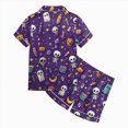 thumbnail image 5 of TOWED22 Halloween Pjs Girl Fall Button Up 2 Piece Pajama Sets Cute Lounge Short Sleeve Pajamas With Shorts,10-11 Y, 5 of 6