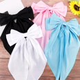 thumbnail image 6 of CoCoMangos Women Girls Hair Accessories Gifts - Khaki Satin Coquette Bow, White Silky Bow, Brown Oversized Hair Clip Ribbons, Black Long Tail Barrettes (4Pcs), 6 of 9